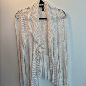 White House Black Market White Open-Knit Cardigan